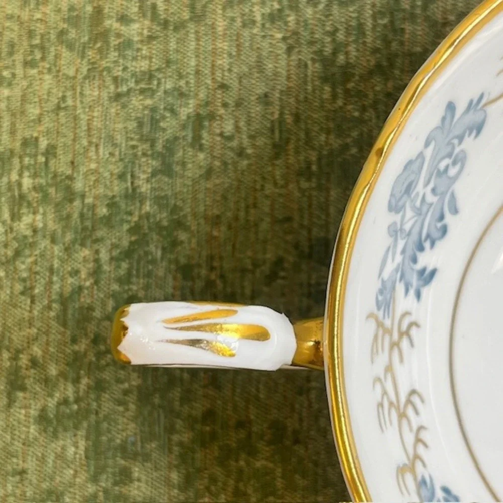 Tuscan Avondale Fine‎ Bone China Cream Bowl Blue Floral Gold Trim F170 England